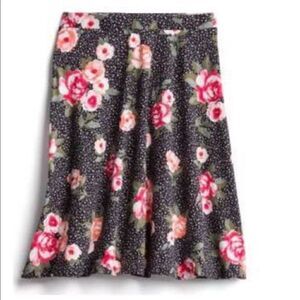 Gilli | Stitch Fix Morgen Brushed Knit Skirt Black Pull On Floral | NWT | S